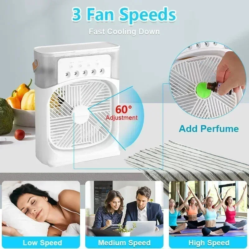 3 In 1 Fan Air Conditioner Small Air Cooler Portable Humidifier Home