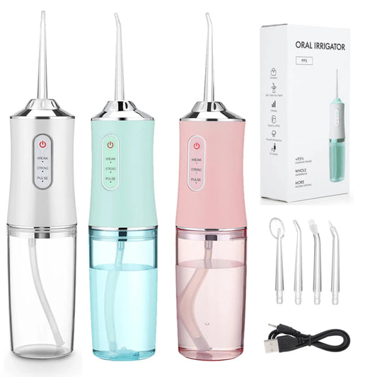 Portable Dental Water Flosser with 4 Jets and 3 Modes